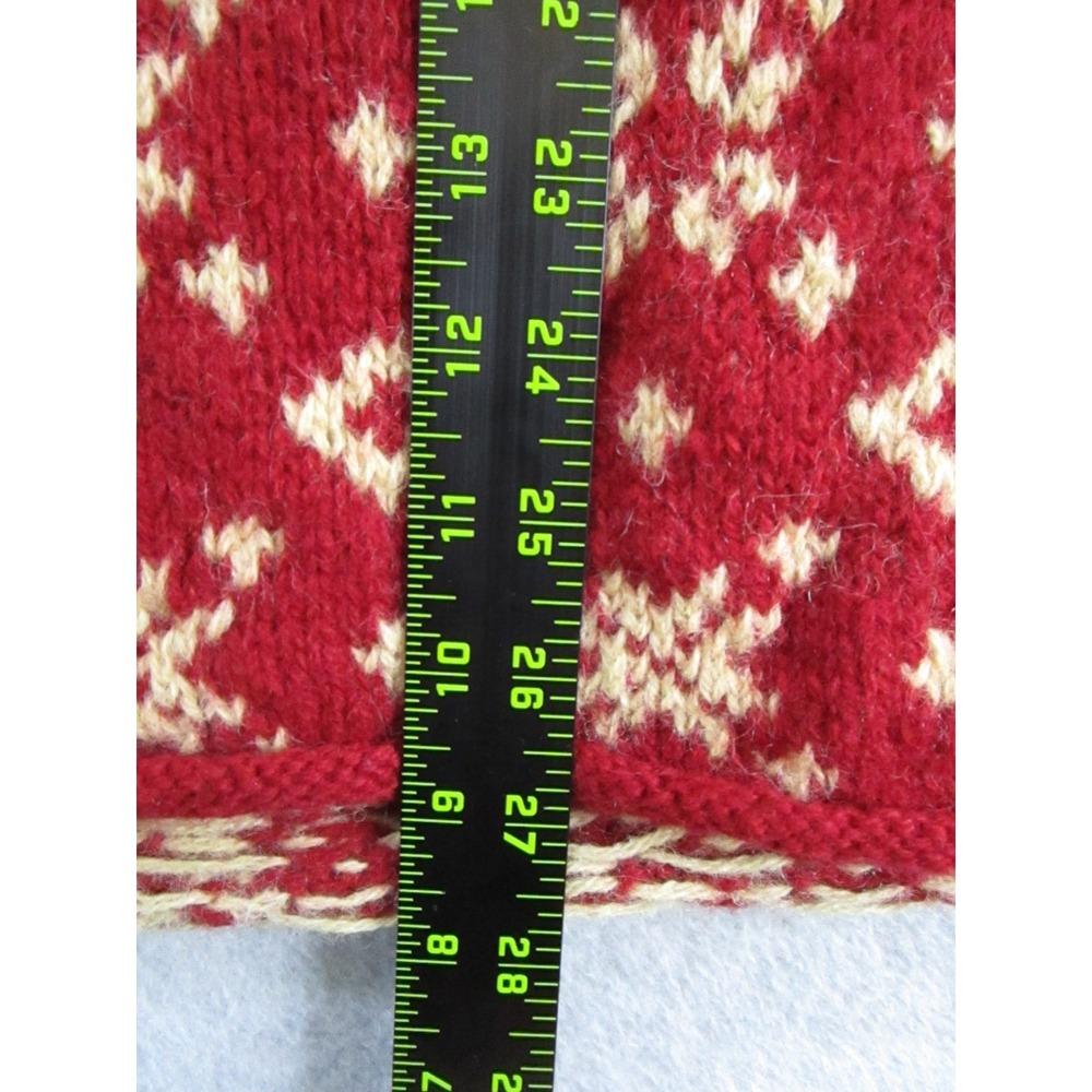 J. CREW  Sweater Mens XL Red Oarsman Snowflake Fair Isle Nordic Hand Knit - Picture 8 of 9